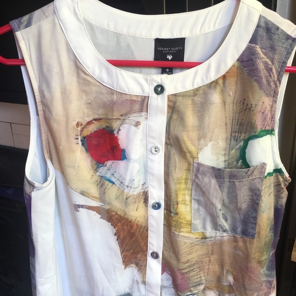 Abstract face print dress-Against Nudity Montreal - Picture 3 of 8